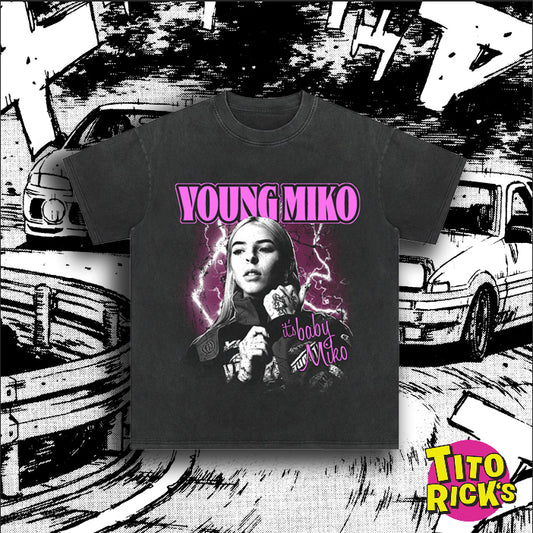 TENPO Y RITMO - YOUNG MIKO TEE (VINTAGE BLACK)